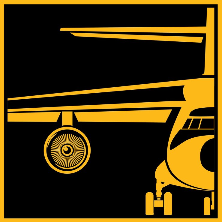 Vetor transporte aéreo de carga avião de carga estilizado