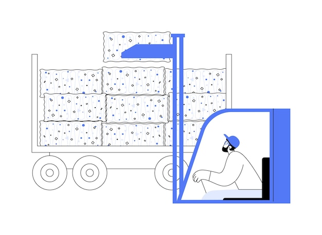 Transporte de materiais reciclados conceito abstrato ilustração em vetor