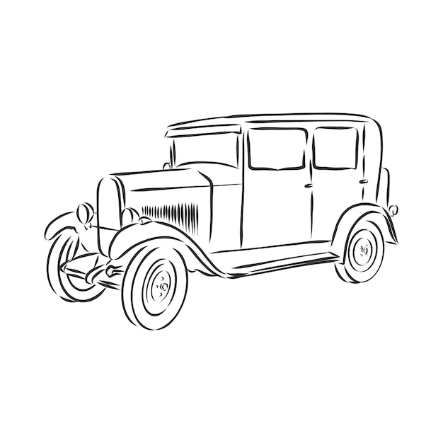 Transporte de modelo de design de logotipo de vetor de carro retrô ou ícone de veículo carro retrô