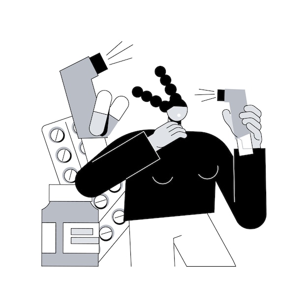 Tratamento da ilustração em vetor conceito abstrato de asma brônquica