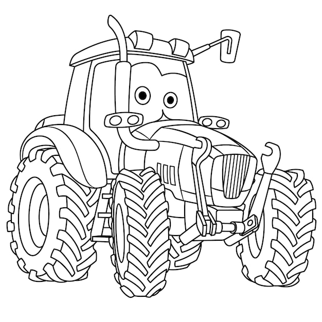 Desenhos animados de tractor para colorir livro