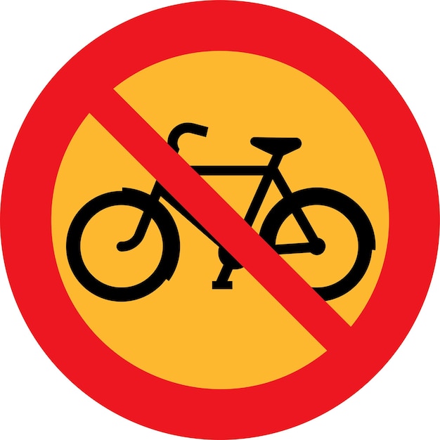 Travessia de ciclovia de pedal ou junção de estrada à frente vector símbolo de estrada