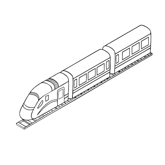 Trem de alta velocidade sobre trilhos vetor