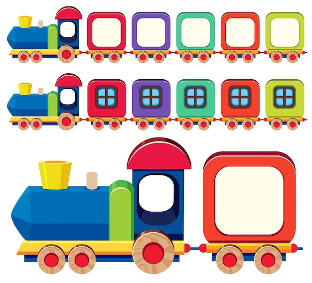 Trem De Brinquedo Colorido E Trilhos Ferroviários Azuis Claros Royalty Free  SVG, Cliparts, Vetores, e Ilustrações Stock. Image 172559413