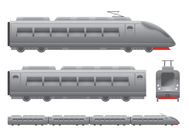 Vetor trem de passageiros cinza