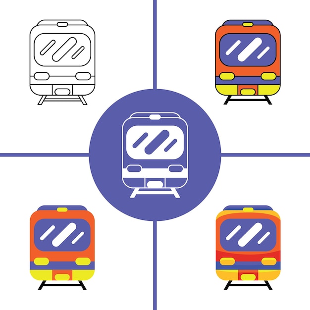 Vetor trem em estilo de design plano