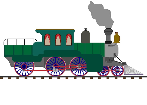 Vetor trem isolado na ilustração vetorial de fundo branco