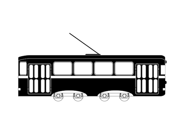 Trem ou bonde preto branco