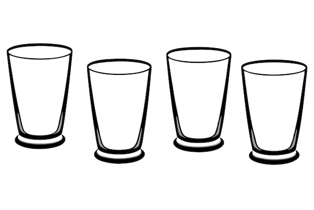 três copos de vodca, um dos quais tem um fundo branco