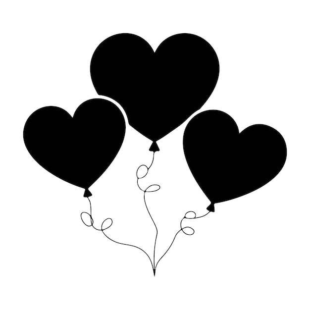 Três ilustrações de arte vetorial Love Bellon em fundo branco para design do Dia dos Namorados