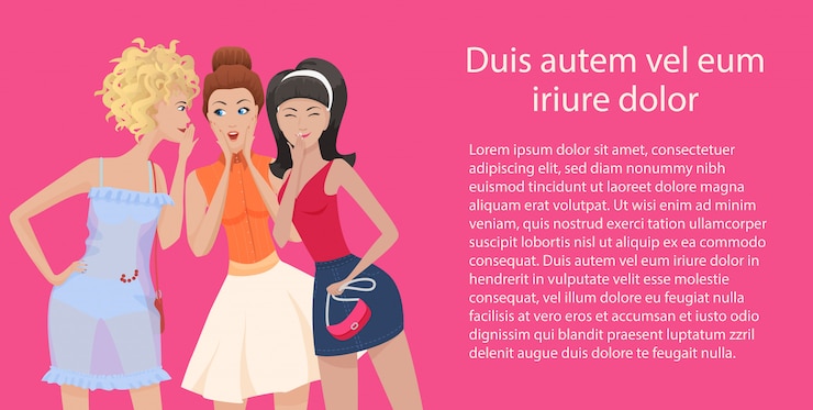 Vetor três mulheres fofoqueiras falando