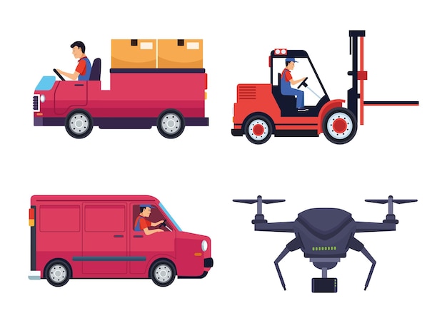 Tres trabalhadores logisticos