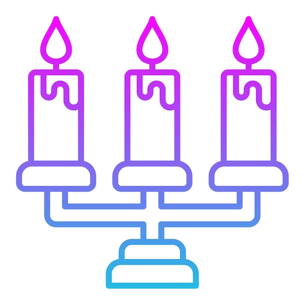 Vetor três velas com o número 5 nelas