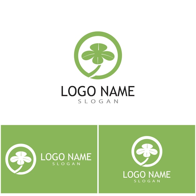 Trevo logo template vetor símbolo natureza