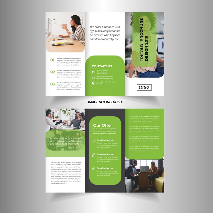 Vetor tri fold brochure vector template