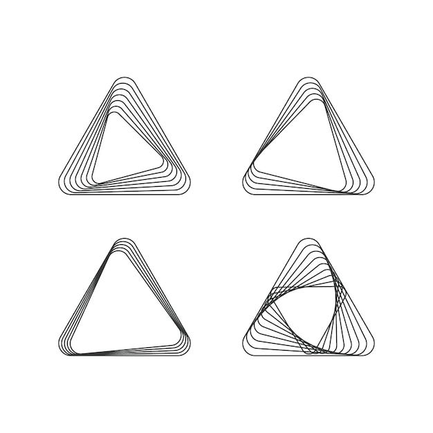 Vetor triângulo abstrato com estilo de arte de linha