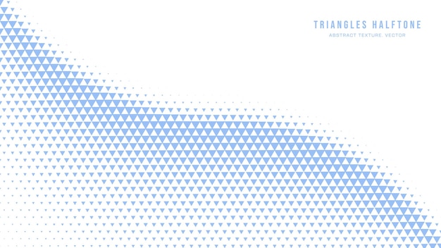 Triângulo meio-tom padrão geométrico vetor suave borda curva fundo azul