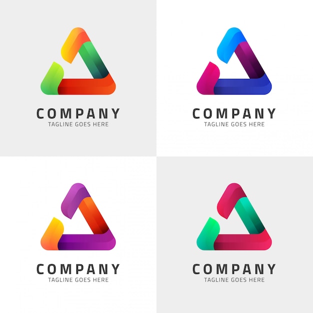 Triângulo moderno ícone logotipo modelo Design