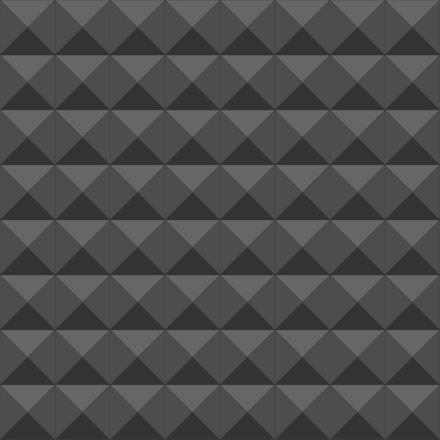 Triângulo poligonal abstrato padrão preto sem costura em vetor moderno