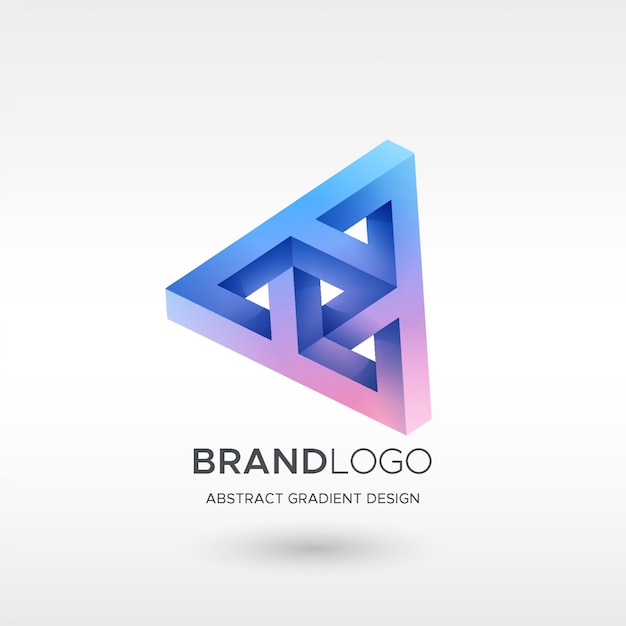 Vetor triângulos logotipo gradiente