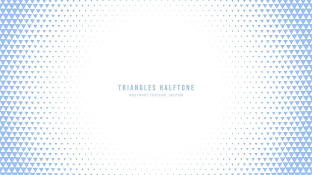 Triângulos Meio-tom Padrão Geométrico Vector Borda Arredondada Fundo Azul Branco