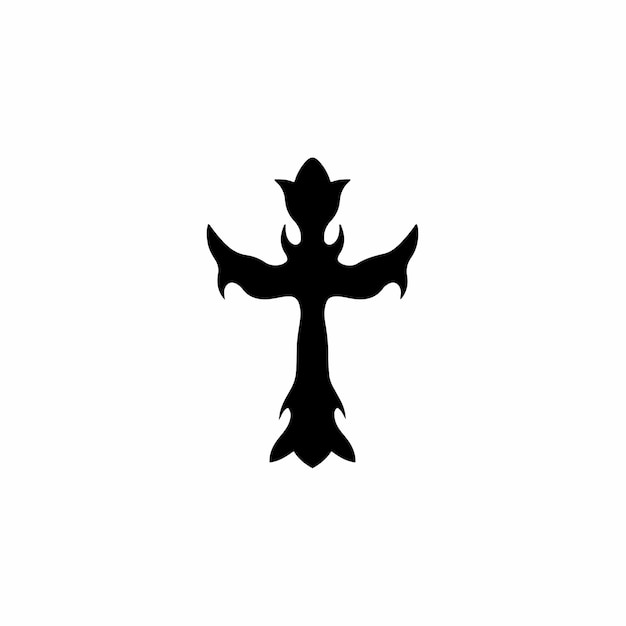 Tribal christian cross logotipo tatuagem desenho ilustração vetorial