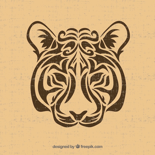 Tribal tiger vector