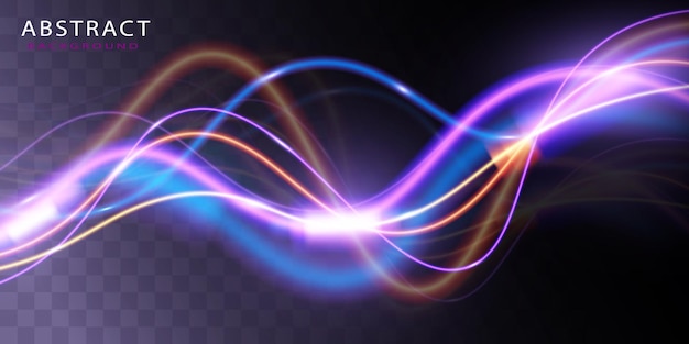 Trilhas de luz linha violeta e azulabstract efeito de velocidade de fundo movimento borrão luzes noturnas