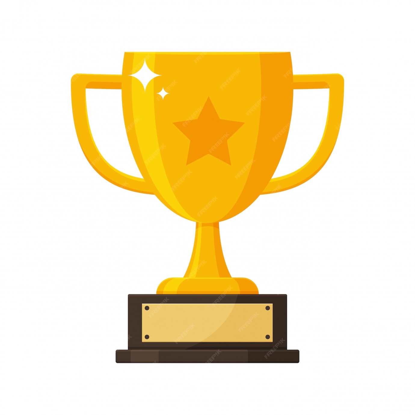 Troféu de ouro com a placa de identificação do vencedor da competição 