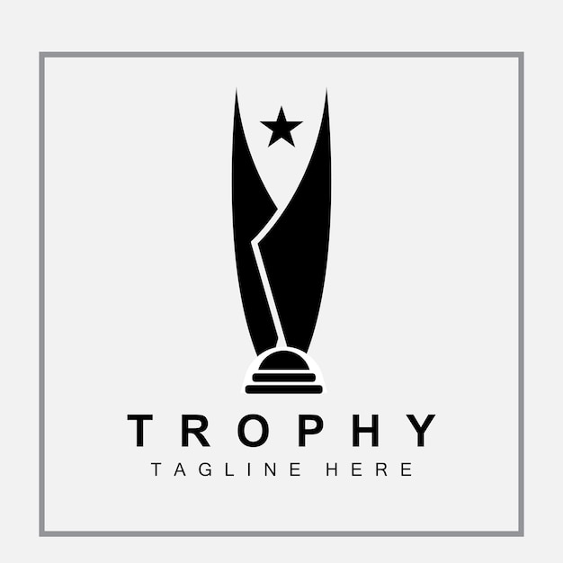 Troféu logo design vencedor campeonato troféu vector sucesso marca