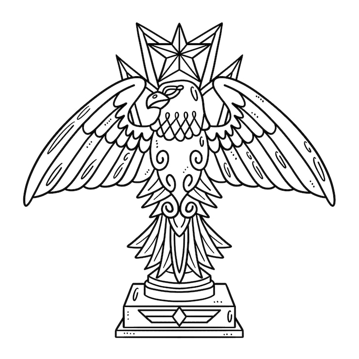 Vetor troféu memorial página para colorir isolada para crianças