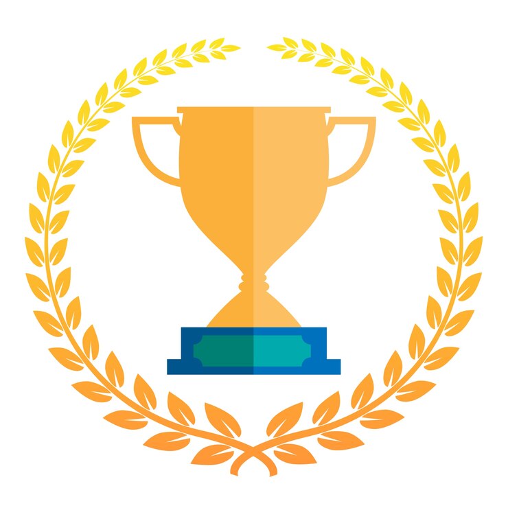 Vetor troféu vector icon ilustração com coroa de louros.