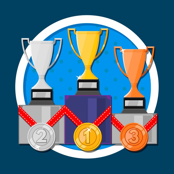 Vetor troféus e medalhas
