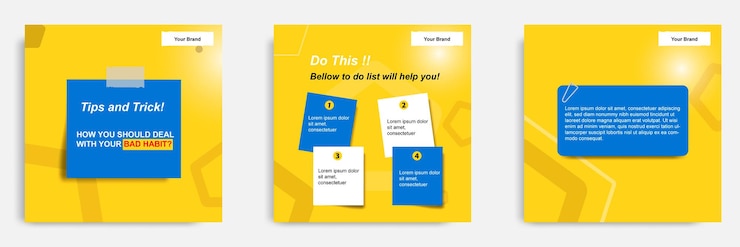Vetor truque de dicas de tutorial de mídia social você sabia que poste o modelo de banner com nota de papel pegajosa