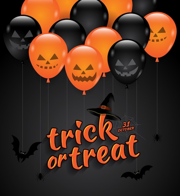 Truque de festa de Halloween ou travessuras de balões