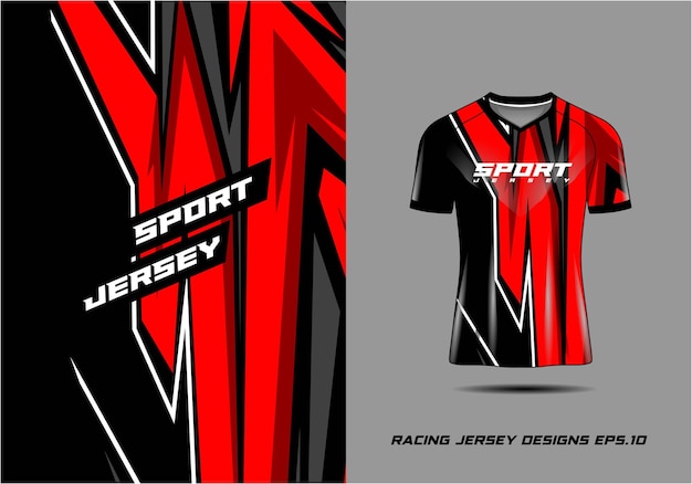 Tshirt esportivo design de textura abstrac vermelho para corridas de futebol jogos de motocross ciclismo