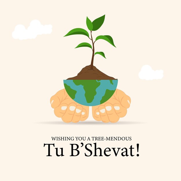 Vetor tu b shevat também conhecido como o ano novo judaico para as árvores