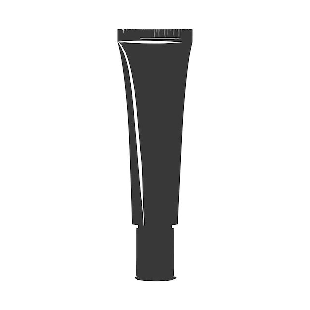 Vetor tubo cosmético de silhueta só cor preta