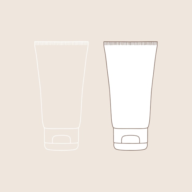 Tubo linear de pasta de dente ou outro produto cosmético. cosmético. ilustração vetorial.