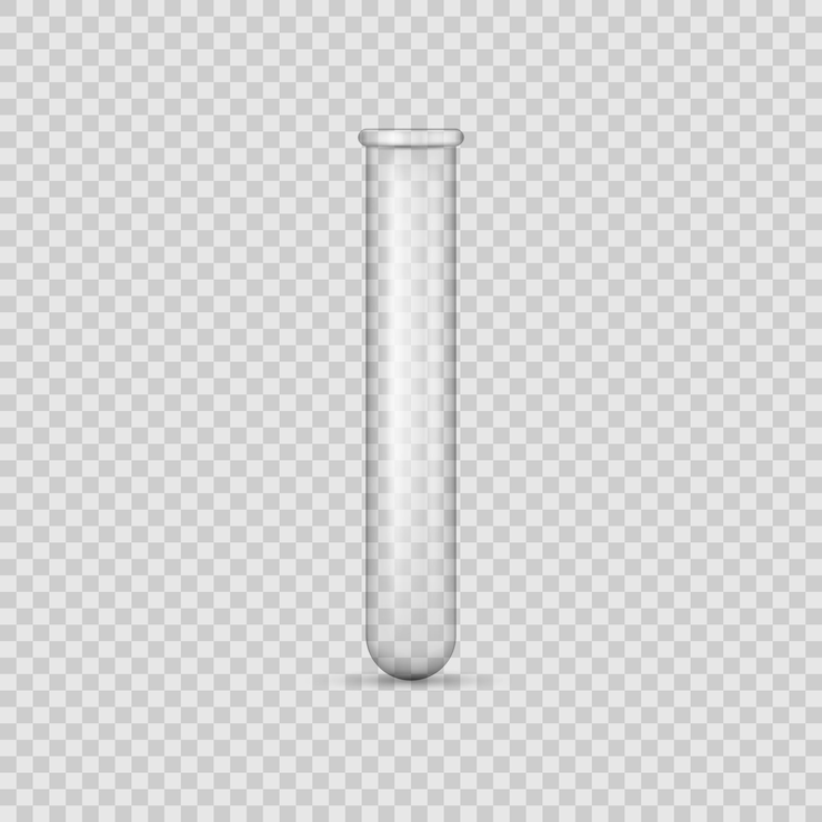 Vetor tubos de ensaio de vidraria científica conjunto de tubos de vidro médico isolado em fundo transparente ilustração vetorial