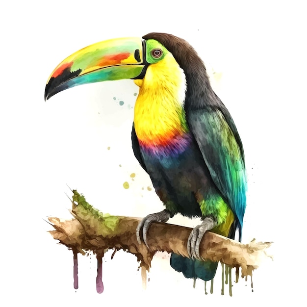 Tucano-de-bico-quilha tinta aquarela