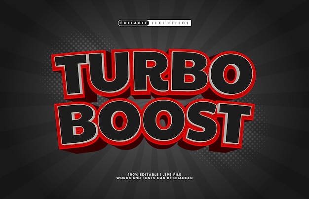 turbo boost efeito de texto editável com um estilo de texto rápido e rápido