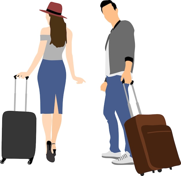 Turista viajante com maleta