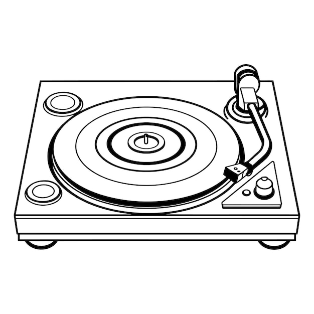 Vetor turntable música de vinil equipamento de áudio estéreo ícone design entretenimento reprodução gravação ilustração tecnologia de som retro objeto musical estilo vintage clássico
