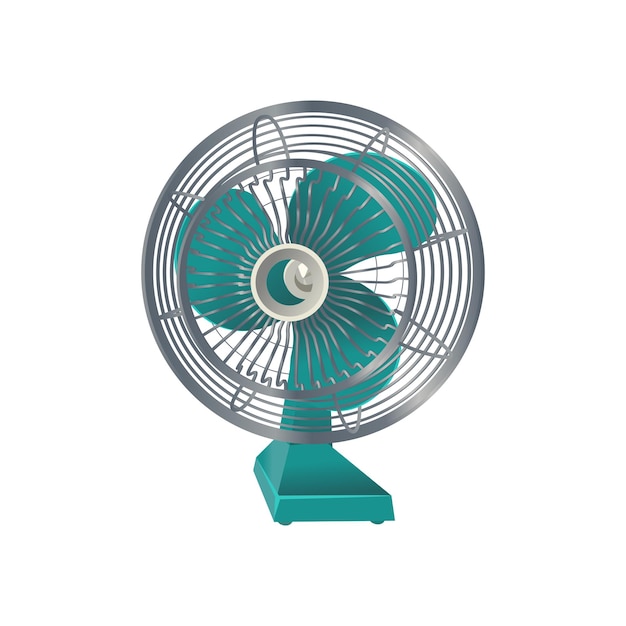 turquesa mesa retrô ventilador retrô estilo desenho animado vetor