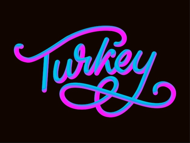 Turquia lettering nome manuscrito do modelo de design vetorial do país