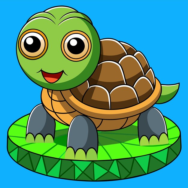 Vetor turtle terrapin oceano desenhado à mão plano elegante mascote desenho de personagens de desenho animado adesivo conceito de ícone