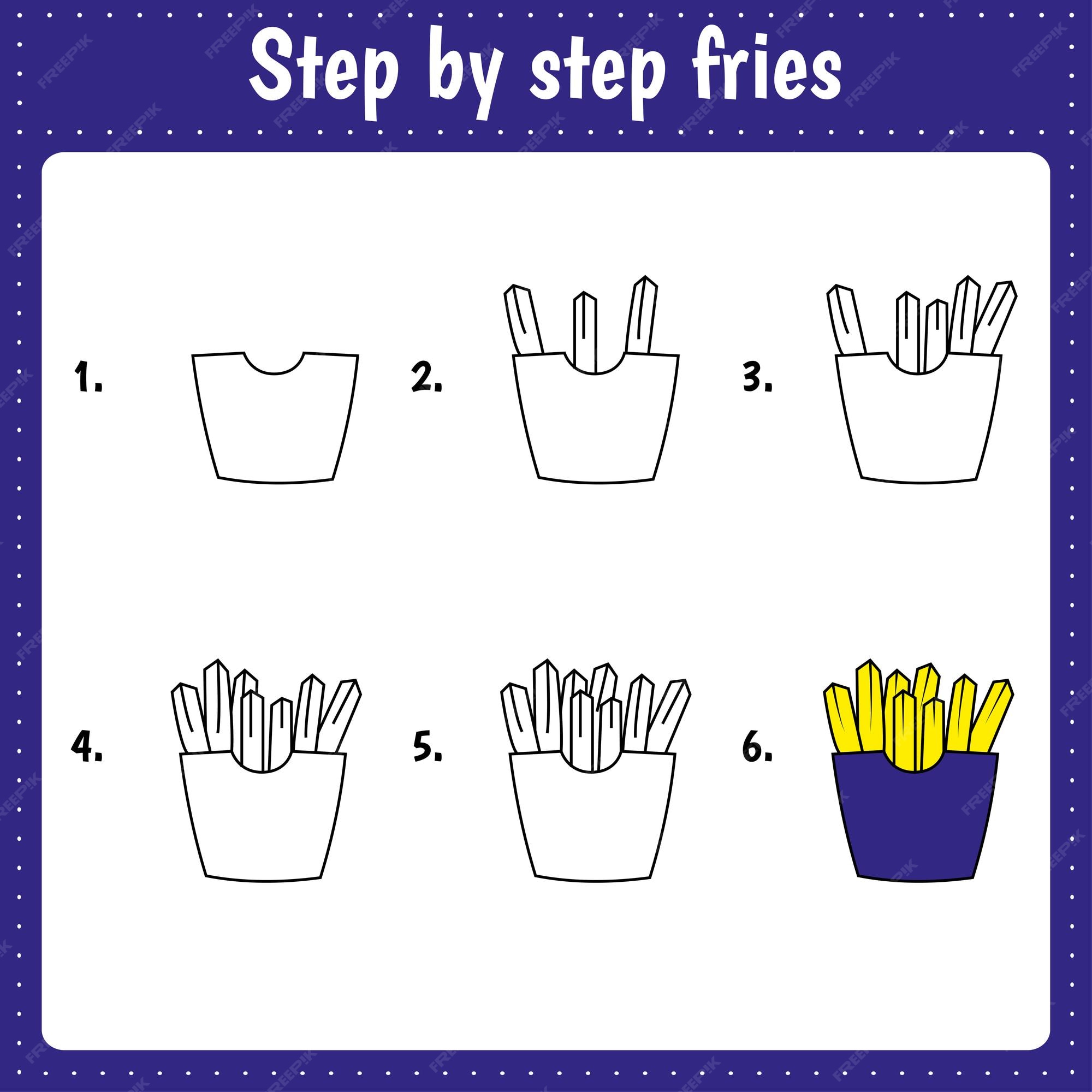 Tutorial de desenho para crianças. nível fácil. folhas de educação