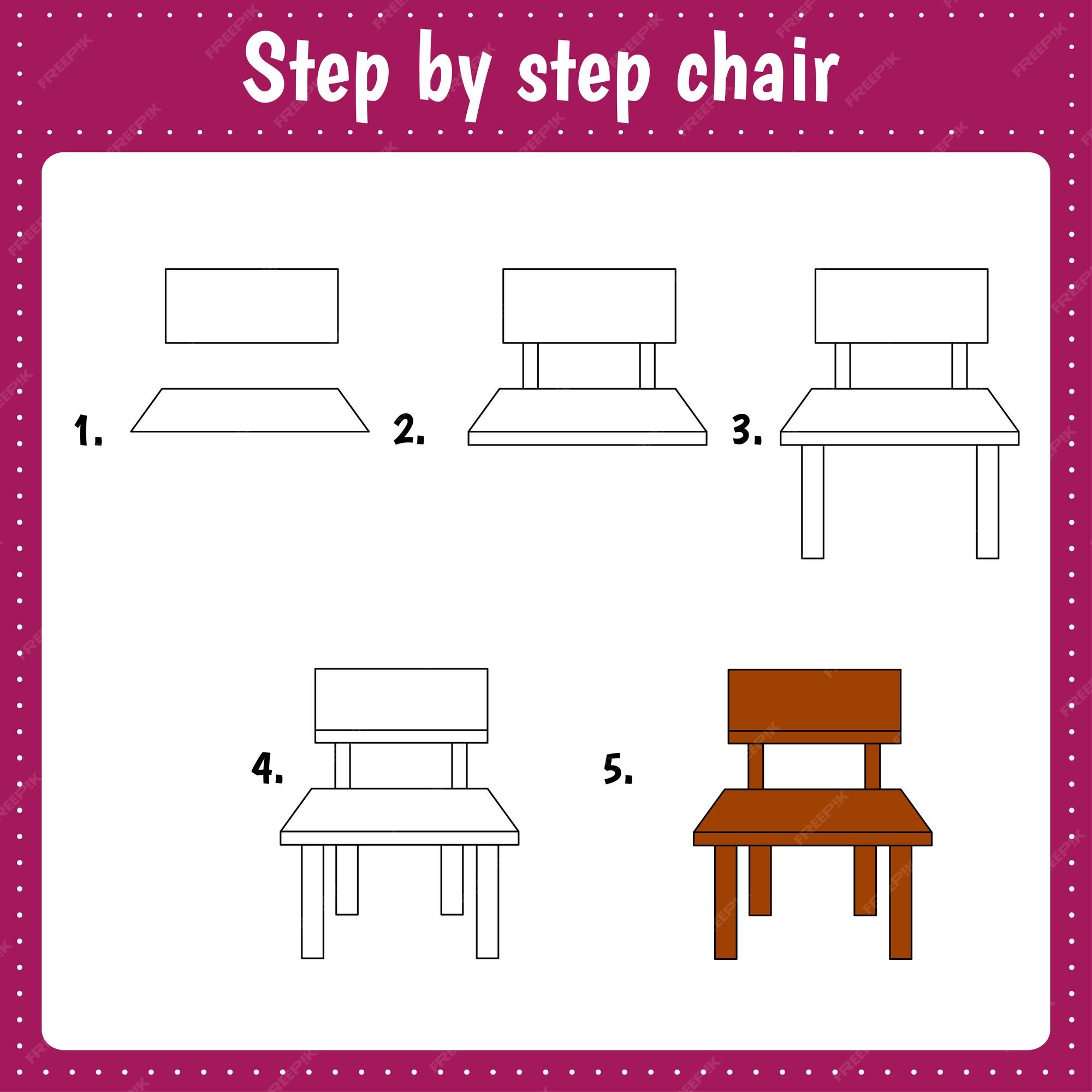 Tutorial de desenho para crianças. nível fácil. folhas de educação