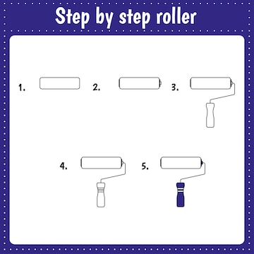 Tutorial de desenho para crianças. nível fácil. folhas de educação